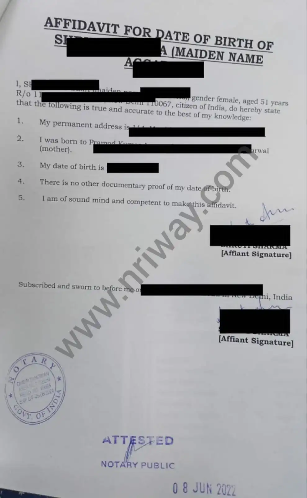 Affidavit services in India