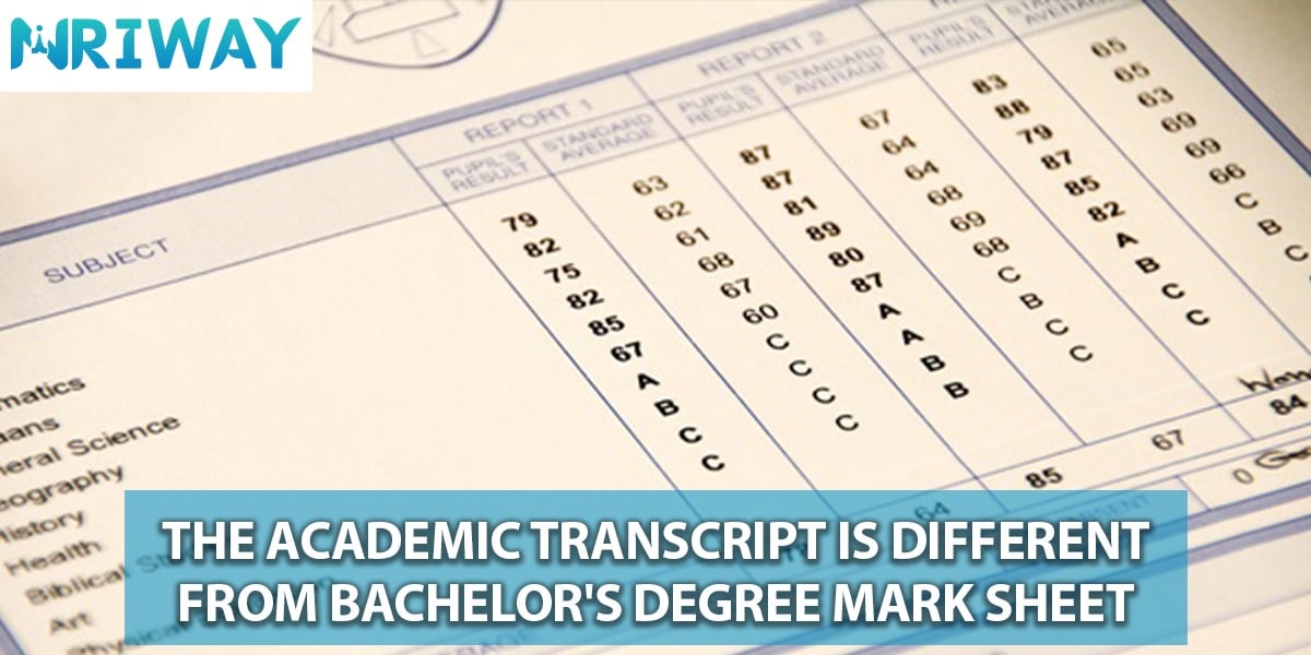 The Academic Transcript Is Different From Bachelor's Degree Mark Sheet